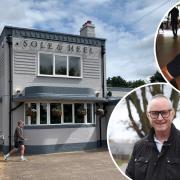 The Sole and Heel in Rackheath has reopened after a huge renovation. Inset: Pub owner Marcus Pearcey (top) and Councillor Fran Whymark