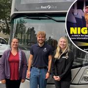 Norwich's late night bus service will be returning at the end of September. From left: Charlotte Melling, Nathan Wyatt and Olivia Hunt from UEA SU