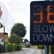 Councillor Paul Newstead (inset) is calling for more measures to help with speeding in Blofield Heath