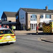 Emergency services at the scene of the fire in Hellesdon