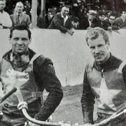 Captain and star rider in Norwich’s final year, 1964. Reg Trott (left) and Ove Fundin. Photo: Mike Kemp Collection.