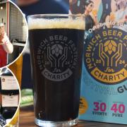 Norwich Beer Festival has returned for a one-off year of city-wide events. Inset: Sam Brown (top) and Lucy Cousins (bottom)