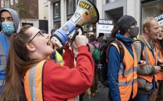 Gabriella Ditton protesting on Saturday, November 23, in London