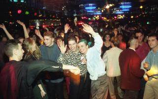 Partygoers dancing the night away in Norwich in 1993