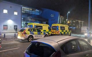 Emergency services were spotted outside UEA on Wednesday night